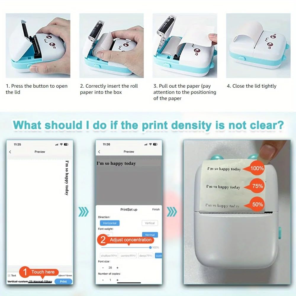 Mini Thermal Printer- Inkless Bluetooth Pocket Printer