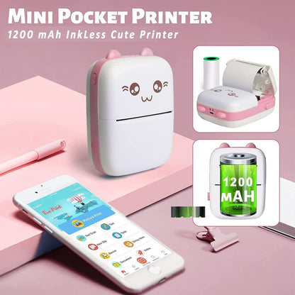 Mini Thermal Printer- Inkless Bluetooth Pocket Printer